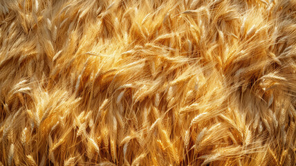 Detailed Texture of Golden Wheat Field