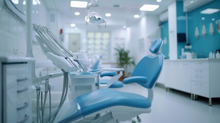 Modern dental practice interior with advanced equipment and comfort in waiting area