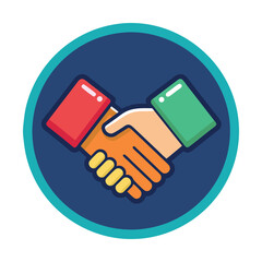 Naklejka premium handshake illustration, handshake icon, handshake between two businessmen