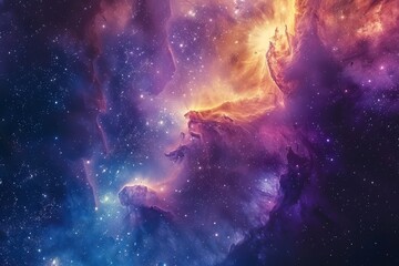 Nebula and galaxies in space. Abstract cosmos background