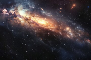 Nebula and galaxies in space. Abstract cosmos background