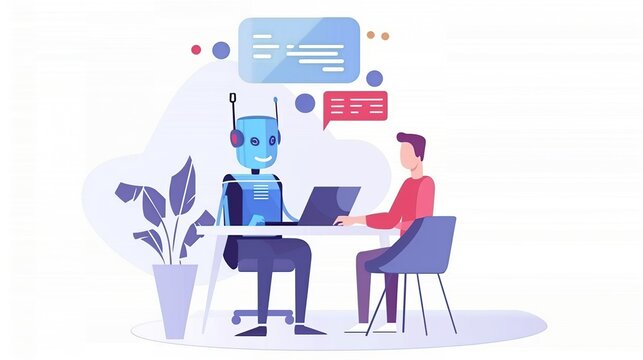 Human Interacting with a Chatbot