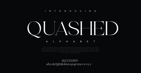 Quashed abstract modern sans serif alphabet font