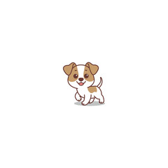 Cute jack russell puppy cartoon, vector illustration