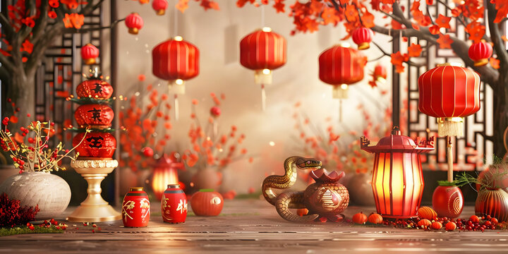 chinese new year decoration, ai generated.