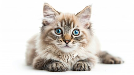 Obraz premium Adorable Kitten with Blue Eyes Looking at Camera