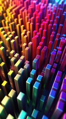 Obraz premium 3D sound equalizer, colorful bars, abstract music theme