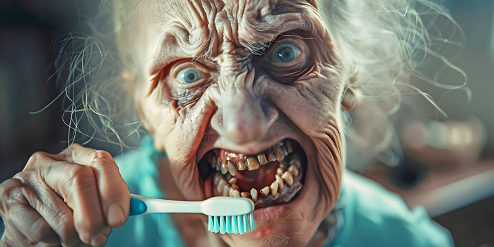 face of a person with problem teeth, ai generated. tooth, brush, 