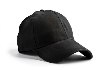 Black Hat. Baseball Cap in Various Views on White Background