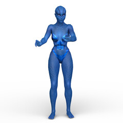 女性エイリアン　3DCGレンダリング