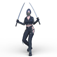 女性剣士　3DCGレンダリング