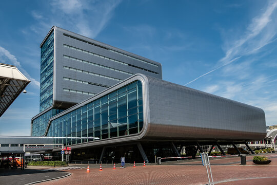 Europaplein and RAI Amsterdam Convention Centre (1961), is a complex of conference and exhibition halls in the Zuidas business district. Amsterdam, The Netherlands. July 30, 2024.
