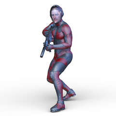 サイバー戦士　3DCGレンダリング