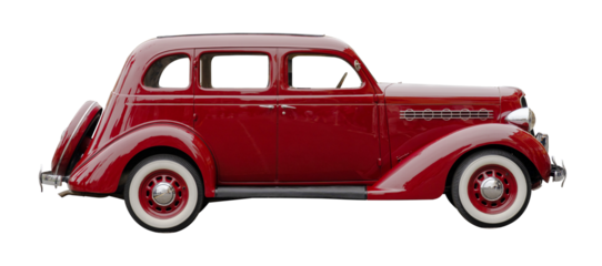 vintage car isolated on white