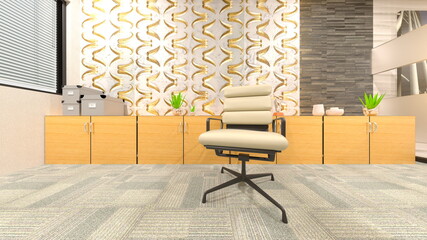 オフィス空間　3DCGレンダリング