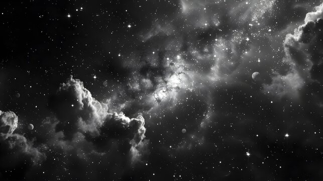 Celestial black backgrounds for cosmic imagery