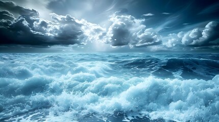Fototapeta premium Composite image of rough blue ocean