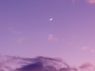 Moon and Venus in purple