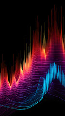 Intricate Display of Electrical Engineering Data Signal in Vibrant Colors