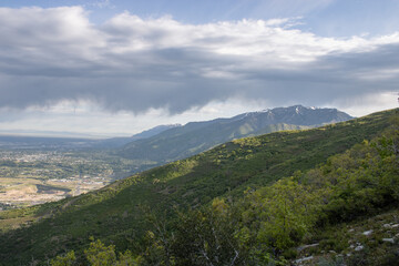 Summer Hiking views of Great Western Trail Layton City Utah