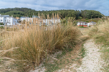 View of the village O Porto de Bares, Spain