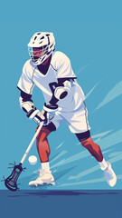 Obraz premium Dynamic Lacrosse Action Displaying Teamwork and Skill in a Competitive Match