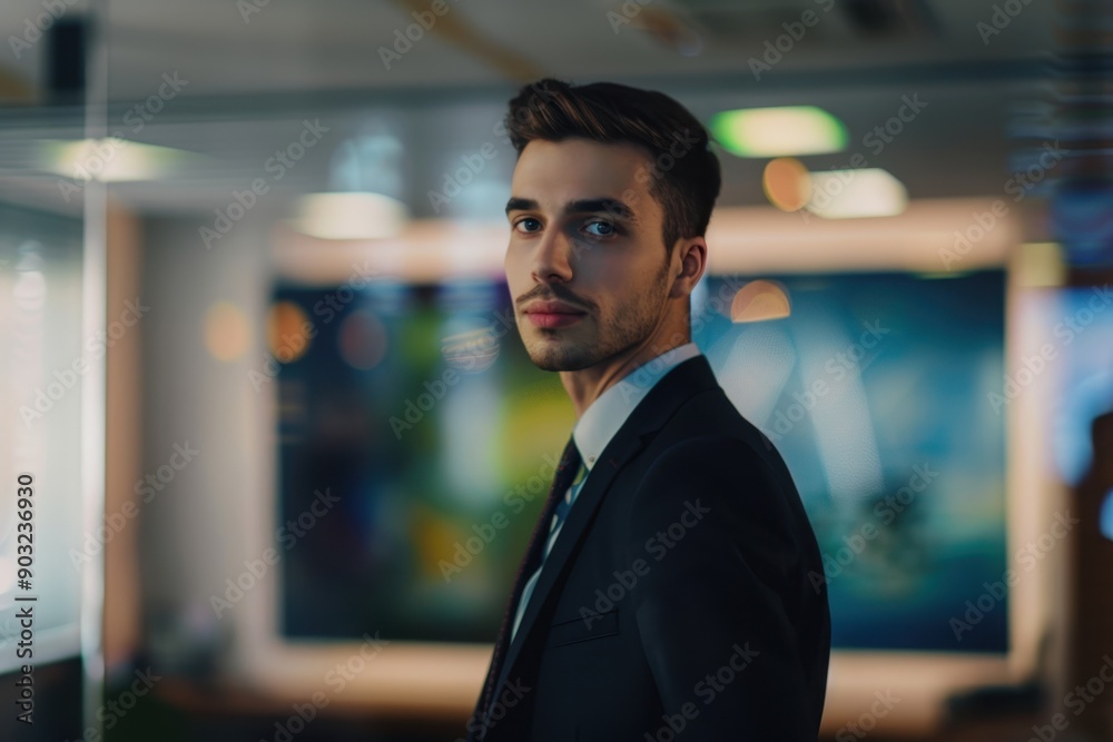 Canvas Prints business man looking at the camera  studio