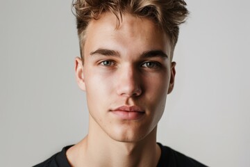 Obraz premium Confident young man posing for studio portrait.