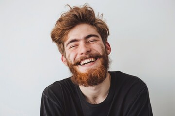 Obraz premium Handsome hipster man smiling in portrait.