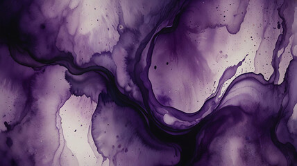 Abstract purple watercolor flowing liquid paint splash