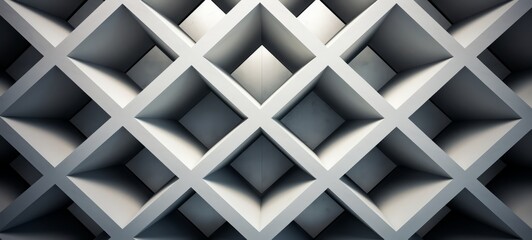 Elegant geometric texture with diamond formations casting dramatic shadows. The play of light and shadow adds depth, making it suitable for architectural projects. Geometric patterns.