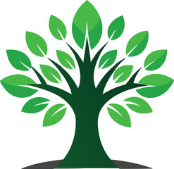 Green tree logo  vector illustration 