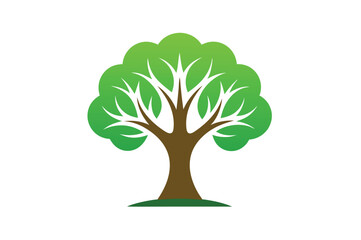 Green tree logo  vector illustration 