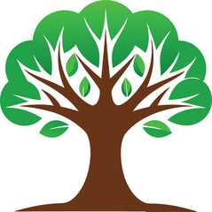 Green tree logo  vector illustration 