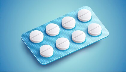 Blister pack of pills healthcare medical chemical drug healing realistic vector illustration