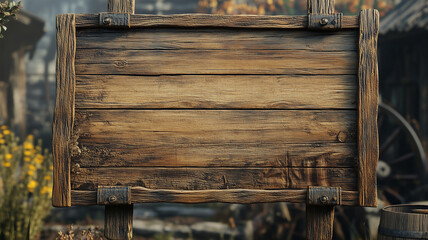 An rustic western themed sign - aged wood planks,  create a frontier rural theme as wallpaper, desktop or title slide - Wild West border