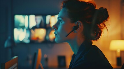Fototapeta premium Business woman on a video conference call