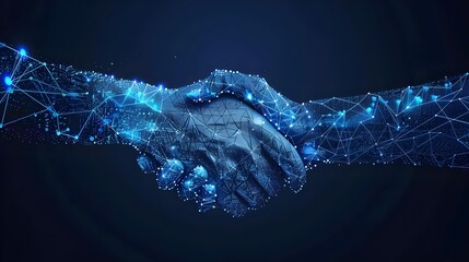 Handshake in digital futuristic style