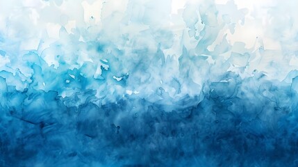 Ombre blue watercolor abstract background