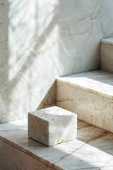 Abstract marble background with podium for product representation 