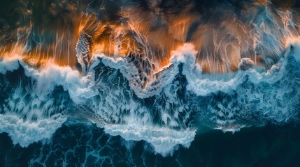 Meeting point of river and sea waves