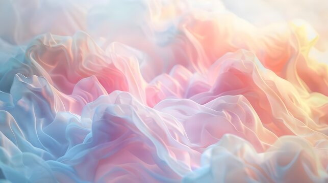 Wavy ethereal background with soft pastel hues