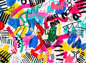 Abstract Colorful Art with Bold Lines and Shapes