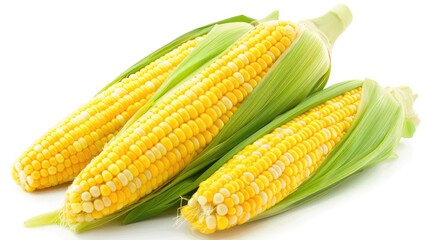 Fresh Sweet corn isolated on white background