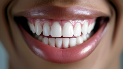 Fototapeta premium Detail of beautiful white teeth