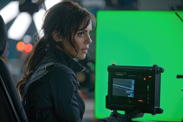 Female director directs historical drama blockbuster with professional crew.