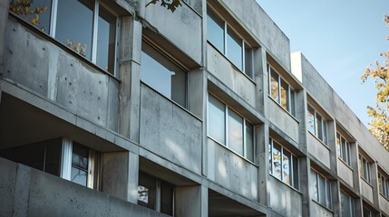Industrial style building with concrete block