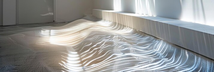 Sunlight Streams Through Window, Casting Wavy Lines on Floor