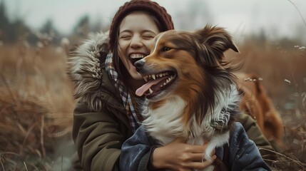 Mother and son laughing and playing together
