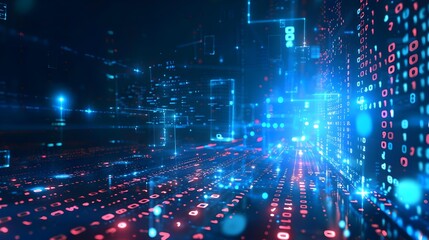 Obraz premium Technology background with binary computer code